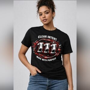 UNISEX! Clear Intent 111 Graphic Tee | Move With Purpose | Black Statement Shirt